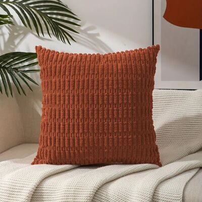 1 housse de coussin couleur rouille pour décoration intérieure
