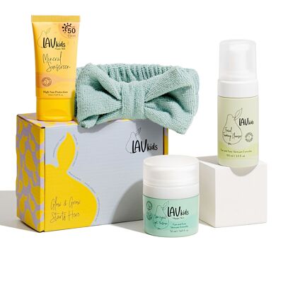 Routine quotidienne pour le visage de Lav Kids avec crème hydratante Super Hydrate