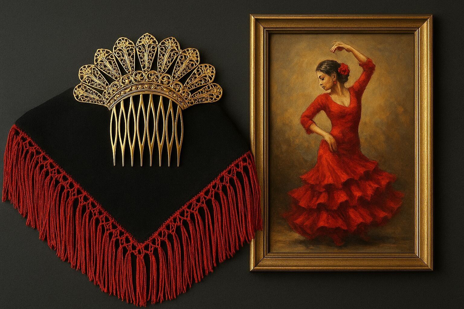 Bellissimo pettine in stile flamenco sivigliano