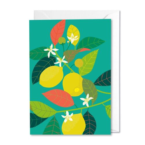 Lemon greetings card with Lemon curd recipe on reverse