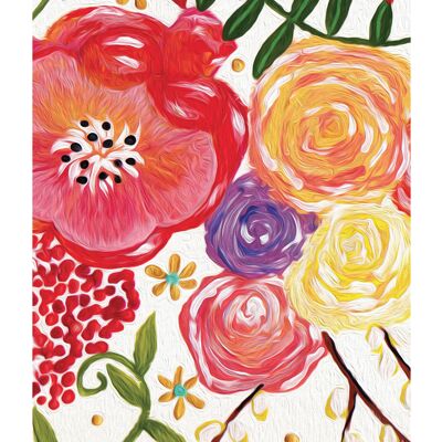 Affiche A4 peinture pink flowers