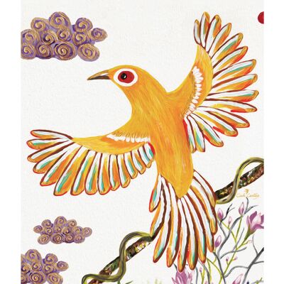 Affiche A4 peinture yellow bird