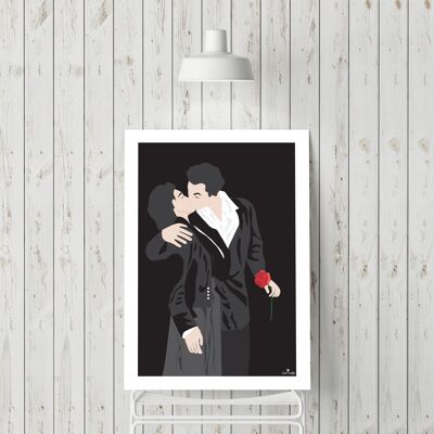 Affiche A4 illustration Les amoureux