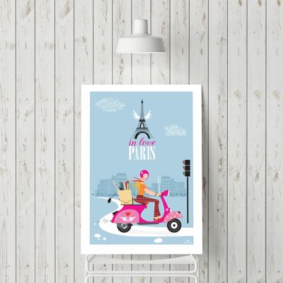 Affiche A4 illustration Paris city