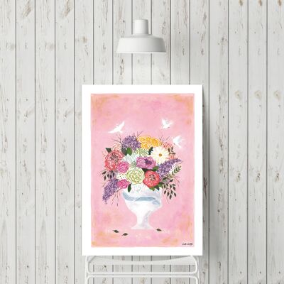 Affiche A4 peinture O'bal fleuri