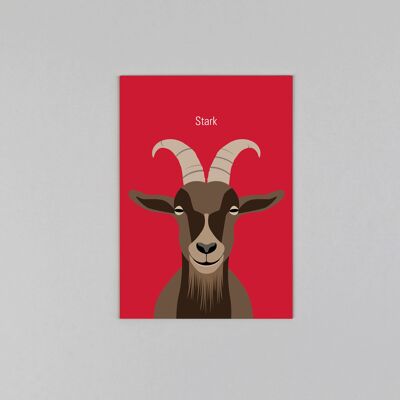 Postcard made of wood pulp cardboard Rosi Billy Goat