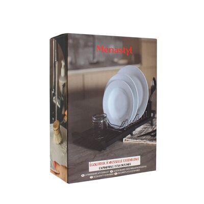 Extendable dish drainer 28x20cm in black polypropylene