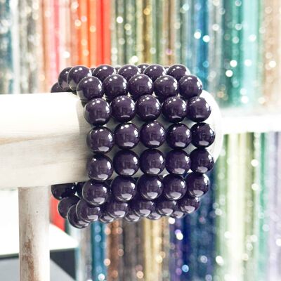 Bracelet résine 14 mm - Modèle couleur violet foncé