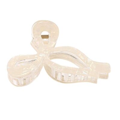 Pearlescent Snow Bow Claw Clip