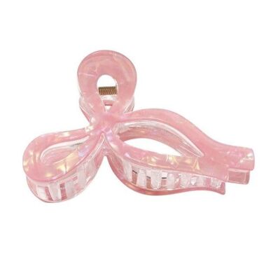 Pearlescent Rose Bow Claw Clip