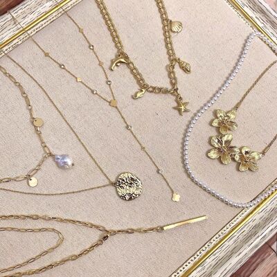 Set mit 6 Edelstahlketten ohne Display SET191