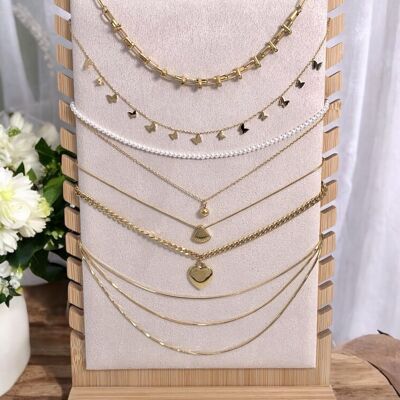 Set mit 6 Edelstahlketten ohne Display SET193