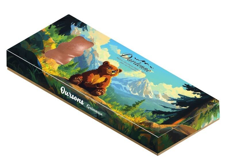 DARK CHOCOLATE MARSHMALLOW BEAR BOX 90g - NEW