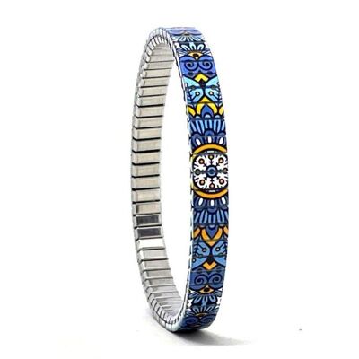 Bracelet design en acier inoxydable 6 mm, fait main à Londres - Ambiance Blues