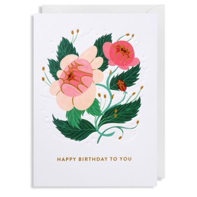 Pink Wildflowers: Birthday Card