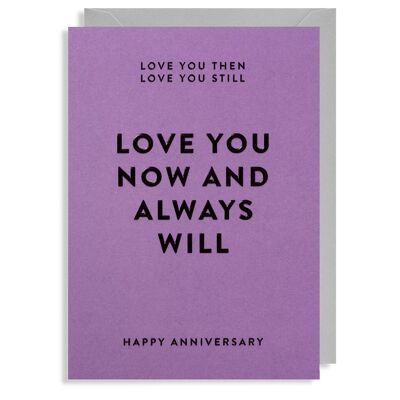 Love You Now And Always Will: Anniversary Card