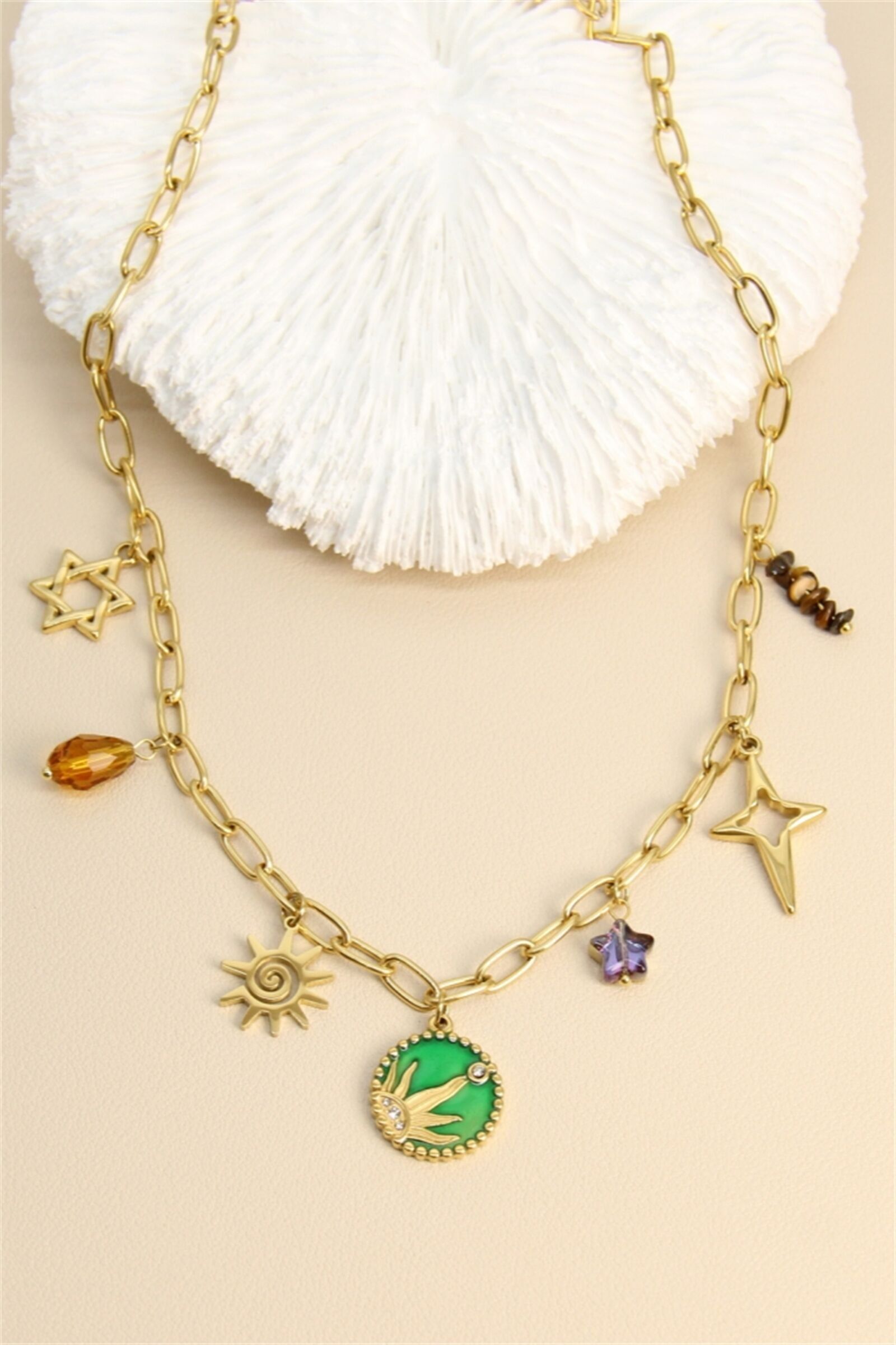 Halskette „Solar Radiance“ – Edelstahl