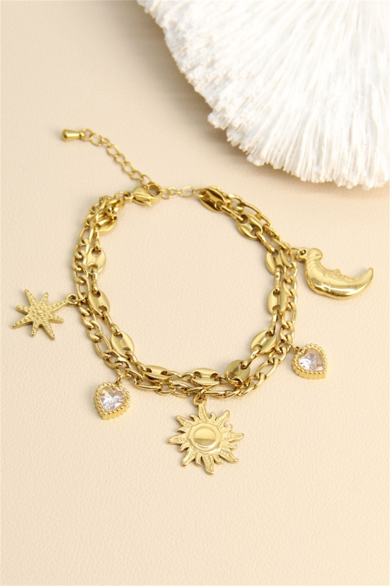 „Golden Cosmos“ Armband – Edelstahl