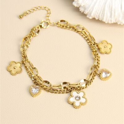 Bracelet “Fleur de Charme” – Acier inoxydable