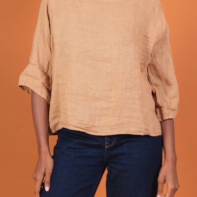 Blouse 100% lin boutonnée au dos - PB2529