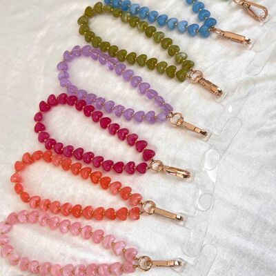 Glass heart phone cord | Various variations
