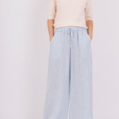 Pantalon à rayures 100% lin - PPN2532