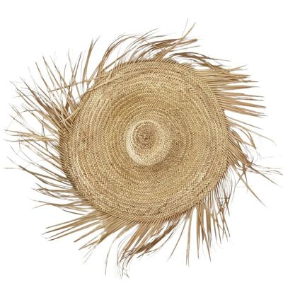 🌿 Moroccan Palm Leaf Sun Hat | Natural – Handmade Boho Wall or Wearable Hat
