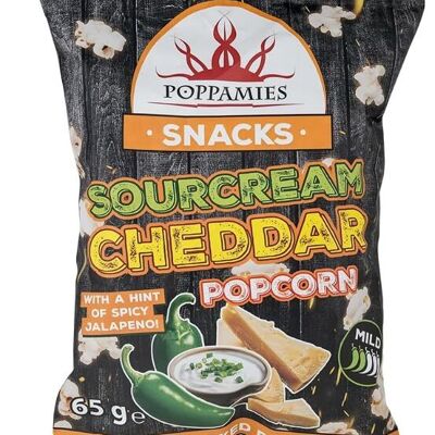 Poppamies Sourcream Cheddar Popcorn – Bold Cheesy Snack with Mild Heat Gluten-Free - 65g