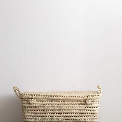 XL Reed Basket – Handwoven Palm Leaf Storage Basket