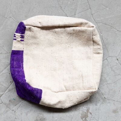 Moroccan Handmade Kilim Wool Pouf | 55 x 55 x 20 cm
