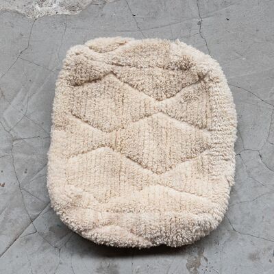 Pouf marocain en laine Kilim fait main | 55 x 55 x 20 cm
