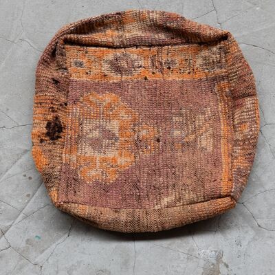 Pouf marocain en laine Kilim fait main | 55 x 55 x 20 cm