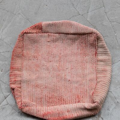 Moroccan Handmade Kilim Wool Pouf | 55 x 55 x 20 cm A
