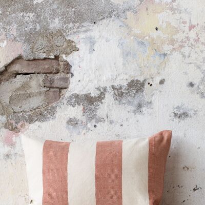 Cuscino a righe | Cotone biologico | Terra – 60×40 cm