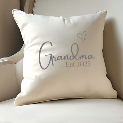 Grand-mère Est.Coussin 2025 | Cadeau pour grand-mère | Idée cadeau d'anniversaire | Cadeau de Noël pour grand-mère | Coussin pour la fête des Mères