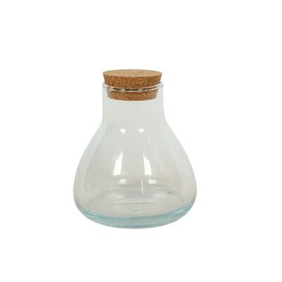 Jarrón de cristal con tapa Ø10 x h.11 centímetros