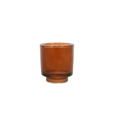 Portavelas de cristal marrón Ø7,5 x h.8,5 centímetros