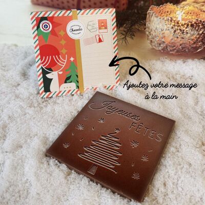 La carte à croquer de Noël : Joyeuses fêtes | moulage de noël | Chocolat de Noel artisanal Chocodic