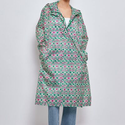 3132- Cape de pluie Imperméable long Imprimé coloré