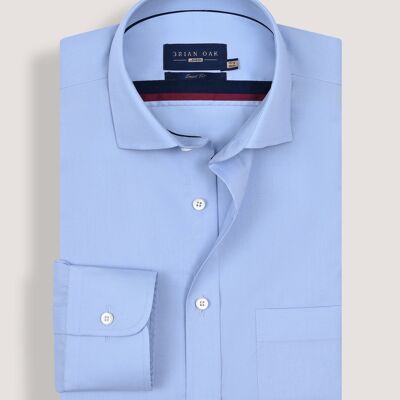 Camicia da abito in puro cotone azzurro cielo