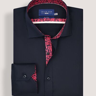 Designer Satin Dress Shirt - Black