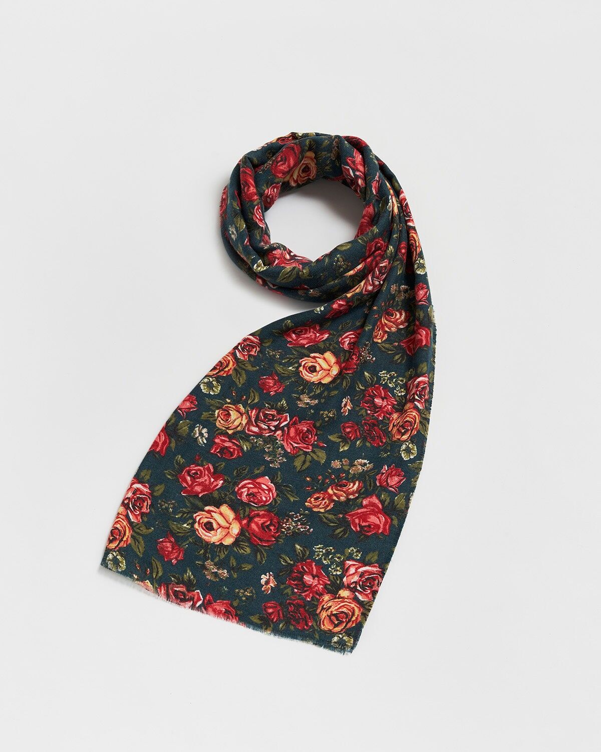 FABLE Roses Teal Pashmina Scarf
