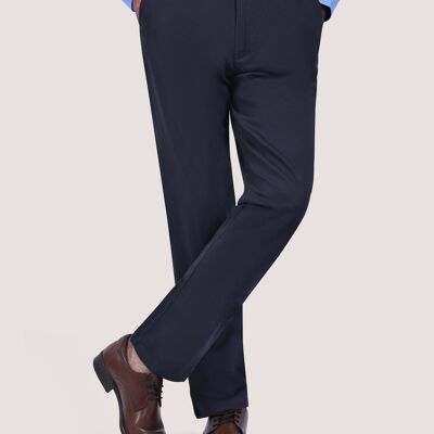 Pantaloni chino eleganti con tasche incrociate blu navy