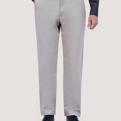 Pantaloni chino in tessuto Dobby testurizzato – Pietra