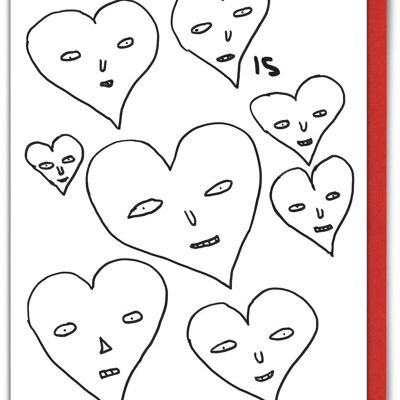 David Shrigley Funny Valentine's Card - Love Is Weird