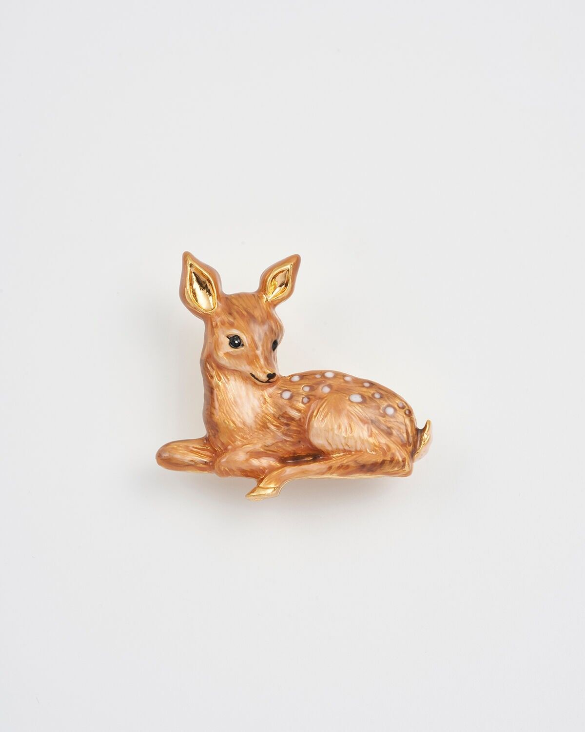 Broche en émail FABLE Faon au repos