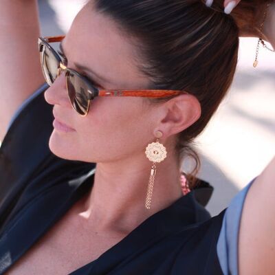 Mandala Tassel Earrings – Rose Gold