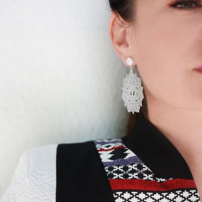 Mandala Earrings Maxi, Silver
