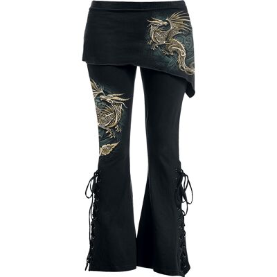 CELTIC DRAGON - Leggings 2 en 1 de corte bota con microfalda inclinada