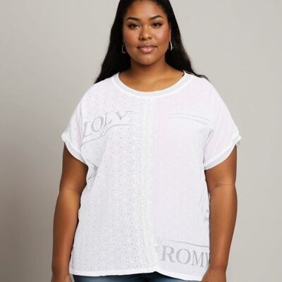 T-shirt grande taille blanc (C8013)